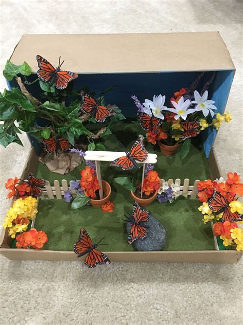 Butterfly diorama | Butterfly crafts preschool, Butterfly habitat, Butterfly project