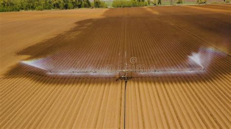 Irrigation System on Agricultural Land. Stock Image - Image of technology, farming: 198284395