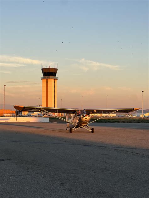 Aeronca Champ back from an evening flight at Chino Airport, California ...