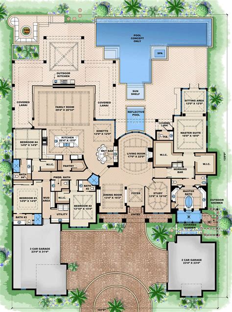 Luxury Plan: 5,377 Square Feet, 4 Bedrooms, 5 Bathrooms - 1018-00203