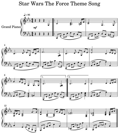 Force Theme Star Wars Sheet Music - Theme Image