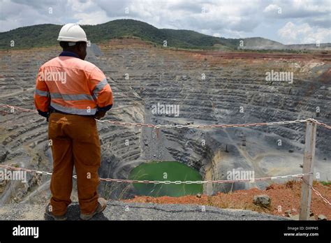 TANZANIA, town Geita, gold mining industry, open-cast goldmine of ...