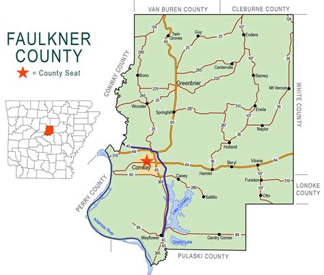 zz Faulkner County Map - Encyclopedia of Arkansas