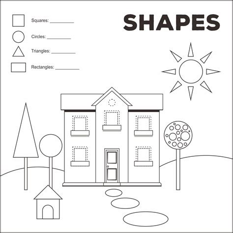 Shape Worksheets Houses - 10 Free PDF Printables | Printablee