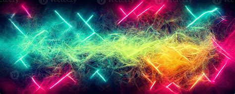 illustration of gaming background abstract, cyberpunk style of gamer wallpaper, neon glow light ...