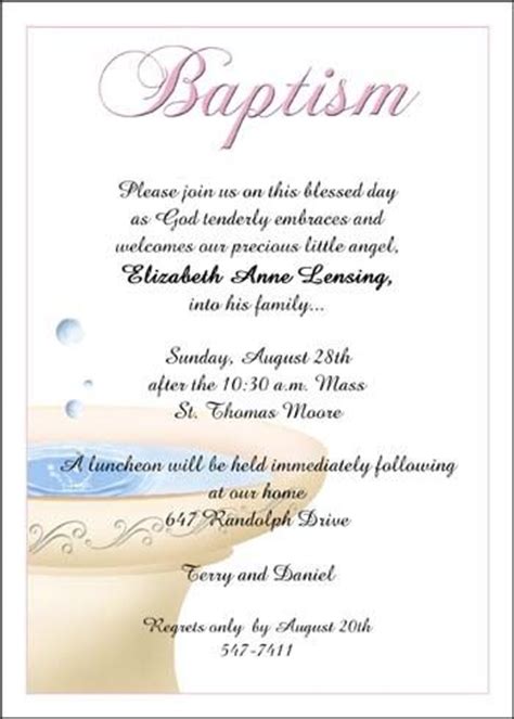 Dinywageman: Wording For Baptism Invitations