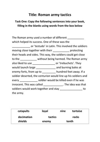 Roman Army Tactics | Teaching Resources