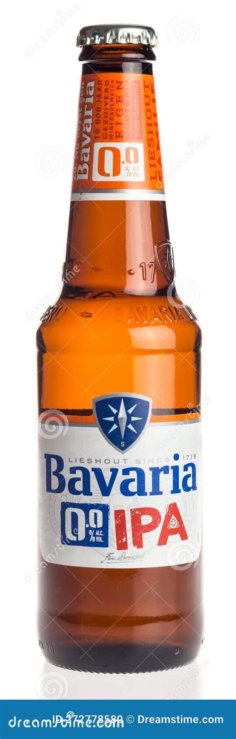 Bottle of Bavaria Non-alcoholic IPA Beer Isolated on White Editorial ...