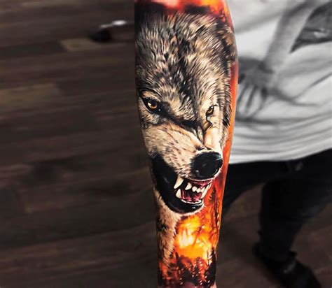 Photo - Wildfire tattoo by Andrey Stepanov | Photo 27845 | Wolf tattoo design, Wild tattoo, Wolf ...