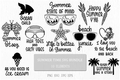 Summer SVG Bundle | Funny beach quotes | Vacation designs