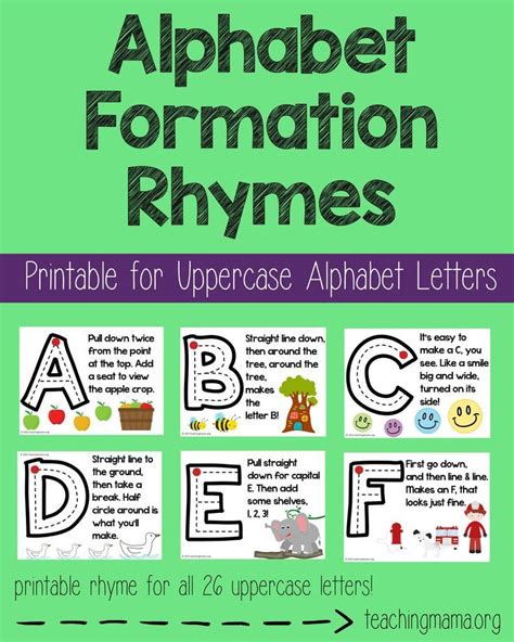 Alphabet Formation Rhymes | Rhyming words, Kindergarten and Literacy