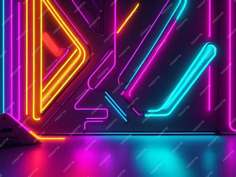 Premium AI Image | Modern Double Color Futuristic Neon Background AI Generated