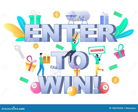 Enter To Win Typography Banner Template, Vector Illustration Stock Vector - Illustration of luck ...