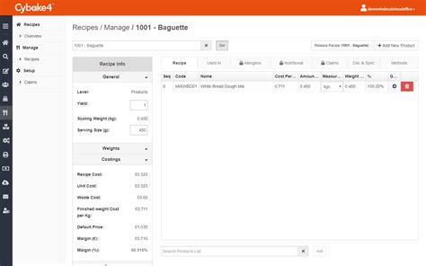 Recipe Management & Costing - Bakery ERP Software
