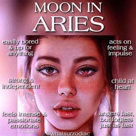 a magazine cover with an image of a woman's face and the words moon in aries on it