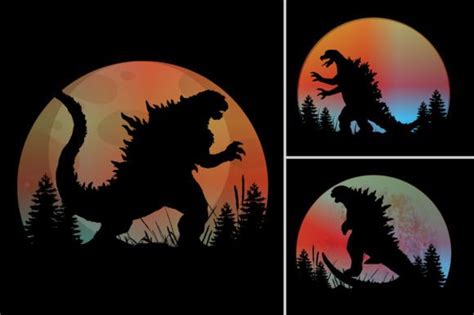 26 Godzilla Silhouette Designs & Graphics