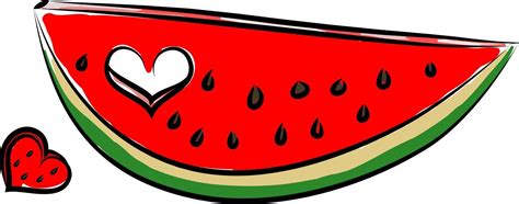 Watermelon with heart, vector or color illustration. 13595868 Vector ...