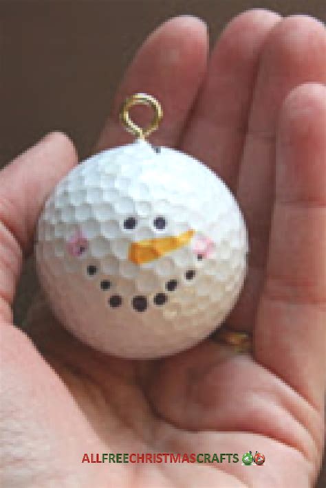 Golf Ball Snowman Christmas Ornament Craft | Christmas ornament crafts, Snowman christmas ...