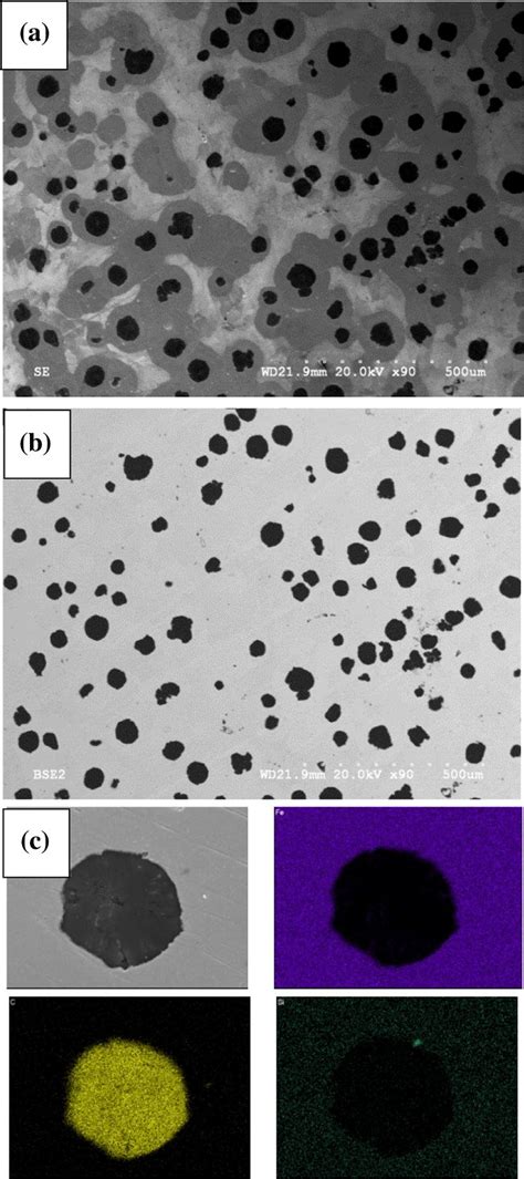 Microstructure of the ductile cast iron in a the secondary electron, b... | Download Scientific ...