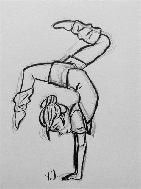 Gymnastics girl sketch. By Yenthe Joline. | Рисовать, Рисунок балерины, Эскиз девушки