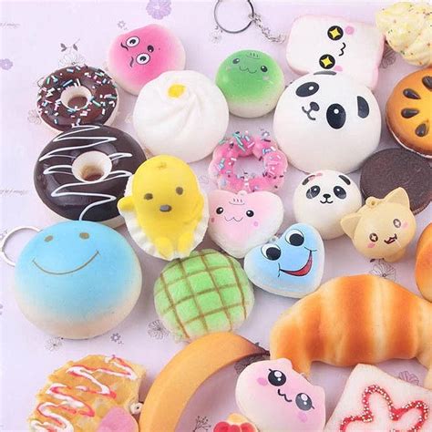 10/20/30 Pcs Kawaii Squishy Food Slow Rising Mini Soft Random Squishy Squishies Toys Cake Bread ...