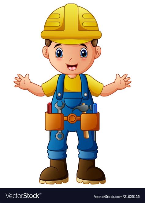 Cartoon construction worker Royalty Free Vector Image Construction Theme Classroom, Construction ...