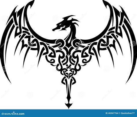 Celtic Dragon Tattoo Stock Illustration - Image: 46947764