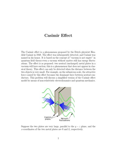 Casimir Effect 1 | PDF | Quantum Mechanics | Applied And Interdisciplinary Physics