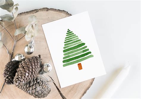 Printable Christmas Card, minimalist Merry Christmas By RED DOTS HOUSE | TheHungryJPEG