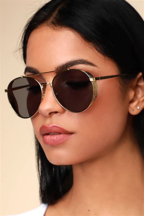 Trendy Gold Sunglasses - Gold Aviator Sunglasses - Sunglasses - Lulus