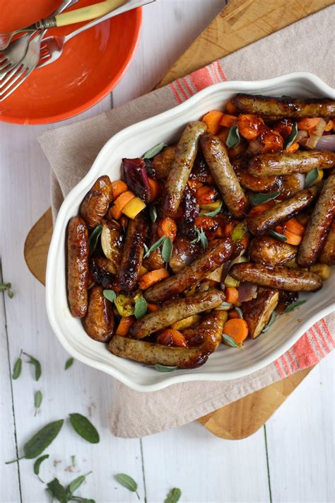 A quick and easy family dinner, this Sticky Sausage One Pan Traybake is ...