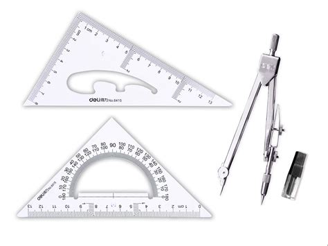 Buy oxe Student Math Geometry Set,Drawing Compass Triangle Ruler 30/60 Degree Triangle ...
