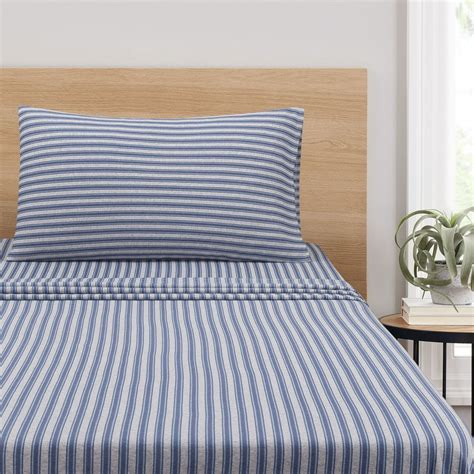 Mainstays Extra Soft Jersey Sheet Set, Twin/Twin-XL, Blue Stripe, 3-Pieces - Walmart.com ...