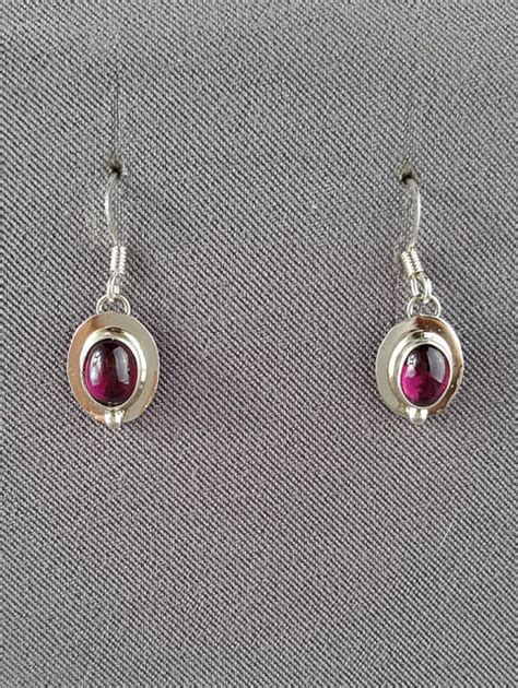 Garnet Sterling Silver Dangle Earrings