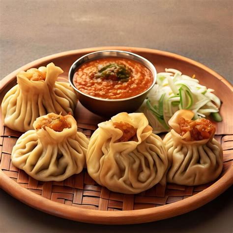 Premium AI Image | Momo India food Generative AI