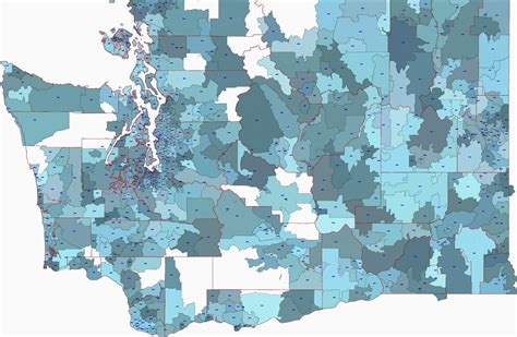 Washington State zip codes map | Your-Vector-Maps.com