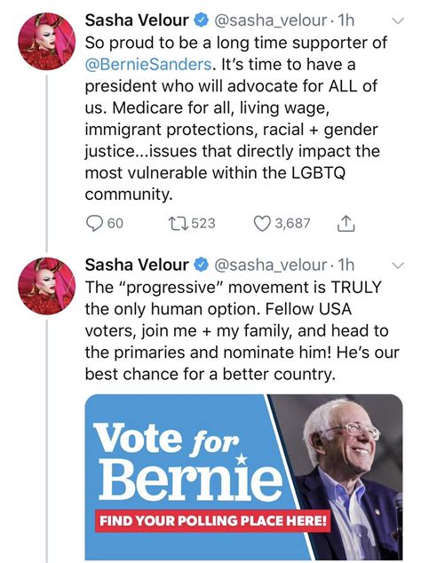 RuPaul’s Drag Race Season 9 Winner Sasha Velour Endorses Bernie Sanders ...