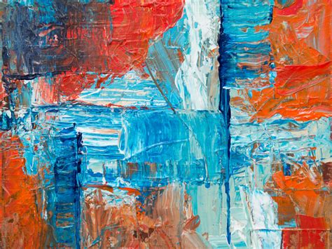 Free Images : modern art, blue, painting, acrylic paint, orange, visual arts, artwork ...