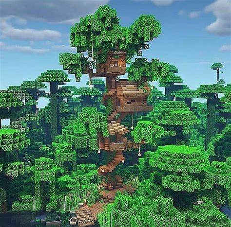 Minecraft Treehouse Ideas Jungle