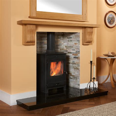 Contemporary Fireplace Oak Mantel Shelf