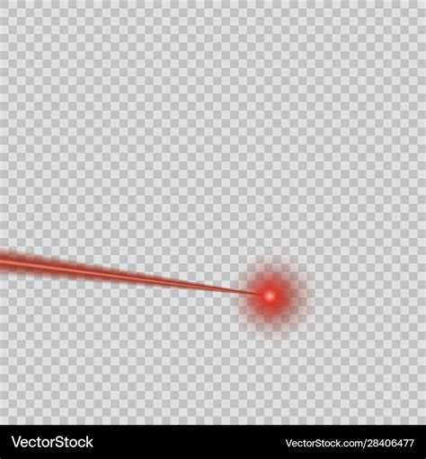 Red laser beam on isolated transparent background Vector Image