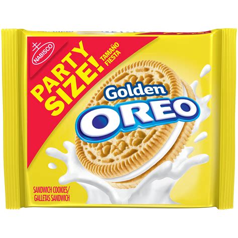 OREO Golden Sandwich Cookies, Vanilla Flavor, 1 Resealable Party Size Pack - Walmart.com ...