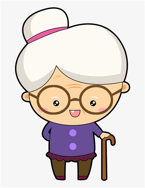 Cartoon Grandma Clipart - Grandma Clipart Black And White Transparent ...