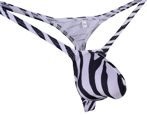 Buy JJPOUCH Mens String Thong Bulge Pouch G-String Bikini Zebra JJP1011 ...