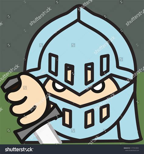 Vektor Stok Emoji Medieval Knight Shining Armor Helmet (Tanpa Royalti ...
