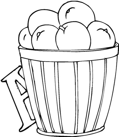 A Is For Apple Basket Coloring Pages | Best Place to Color | Apple ...