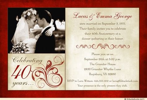 Wedding Anniversary Invitation Template Free