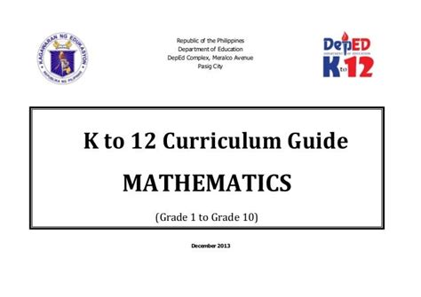 Mathematics K to 12 Curriculum Guide