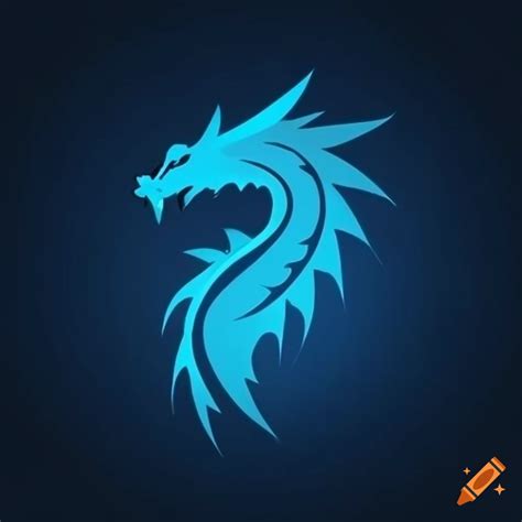 Minimalist blue dragon logo on Craiyon