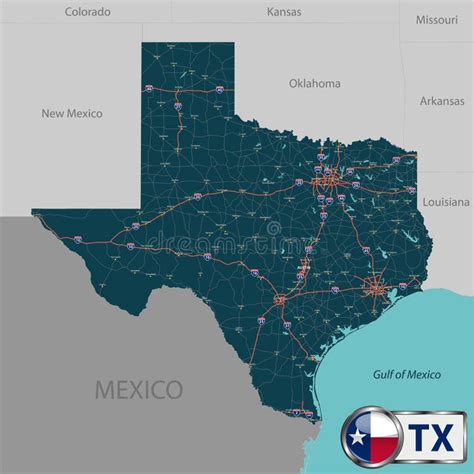 Interstate Map Texas Stock Illustrations – 108 Interstate Map Texas ...